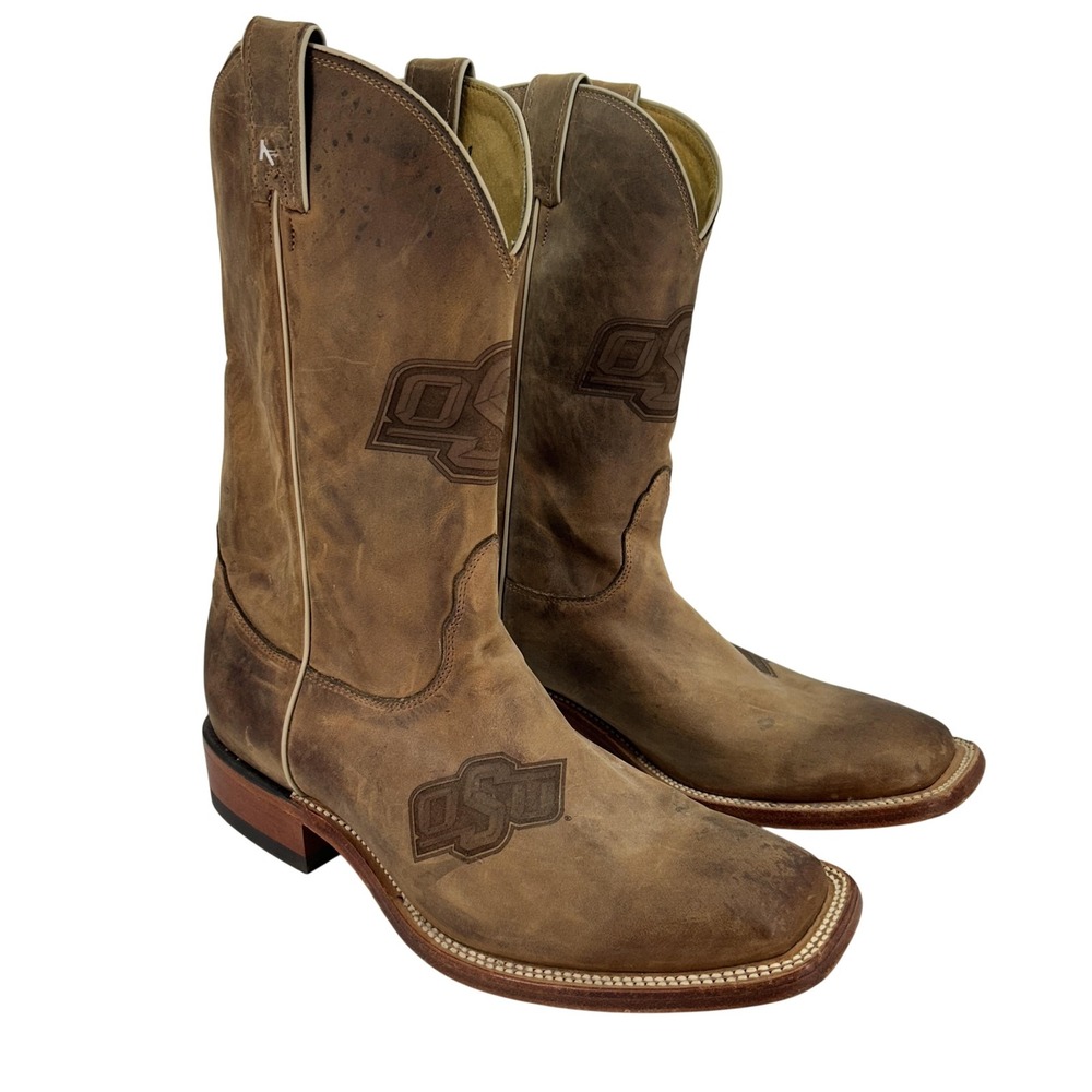 Nocona Collegiate Boots Mens Size 10 D OSU Oklahoma State Western NCAA Cowboy‎